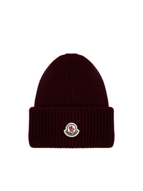 ribbed logo-patch beanie