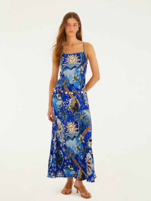 Blue Mystical Lenzing Ecovero Viscose Maxi Dress