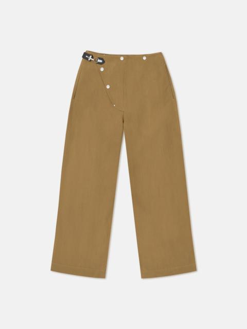 Wax Cotton Wide-Leg Pants