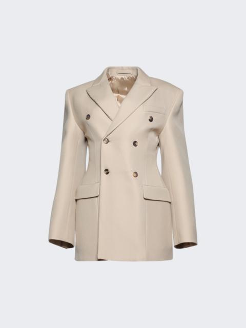 Double Breasted Contour Blazer Khaki