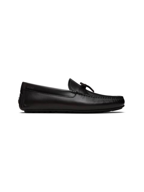 Brown Bow-Trim Driver Loafers