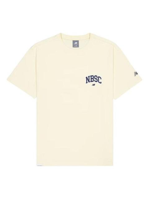 New Balance Small NBSC Graphic T-Shirt 'Beige Navy' AMT42331-CAU