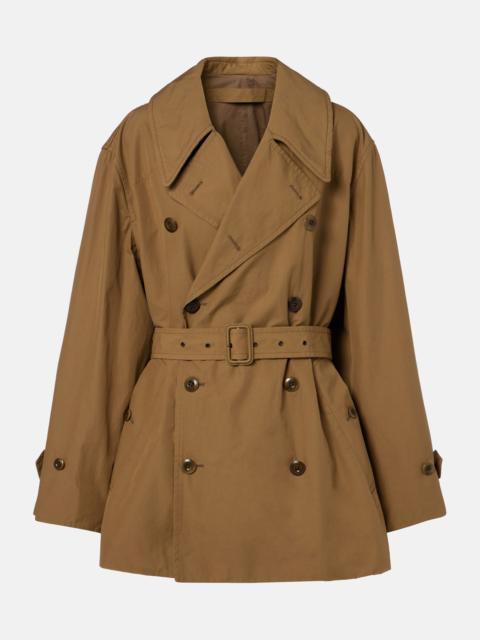 Oversized cotton cropped trench coat