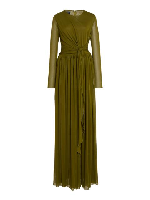 Tie-Detailed Jersey Maxi Dress khaki