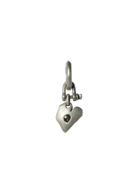 Jazz's Solid Heart sterling silver and diamond drop earring