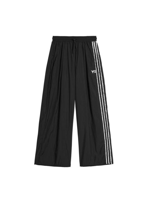 Y-3 RAW EDGE 3 STRIPES WIDE TRACKSUIT BOTTOMS – BLACK