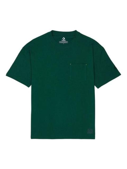 Men's Converse Renew Solid Color Loose Pocket Short Sleeve Green 10020016-A05