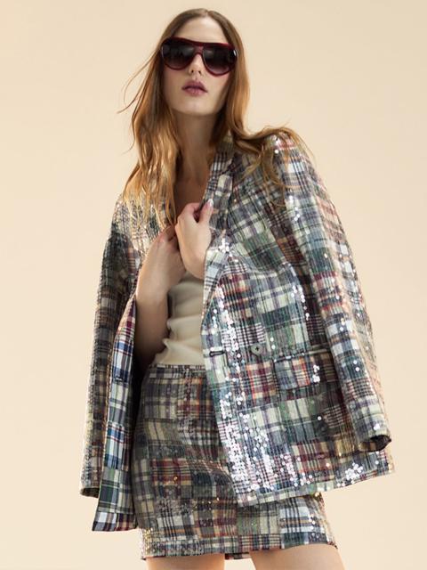 Marisol Madras Sequin Blazer