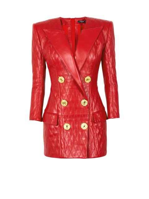 Short quilted leather dress