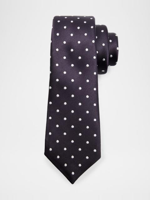 Men's Polka Dot Mulberry Silk Tie