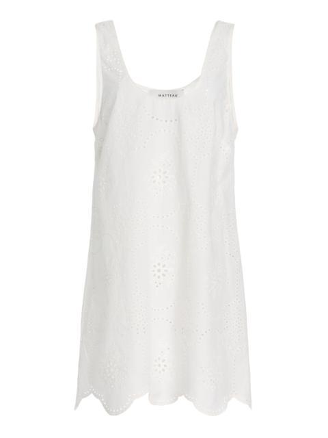 Cotton Broderie Anglaise Tank Mini Dress white