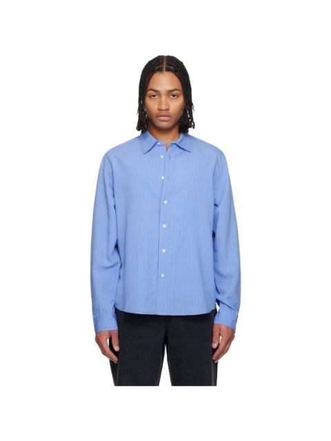Blue Relaxed Button-Up Shirt