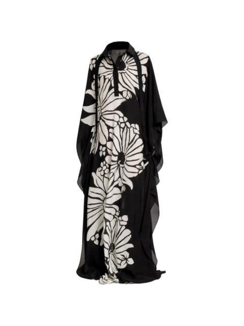printed silk kaftan