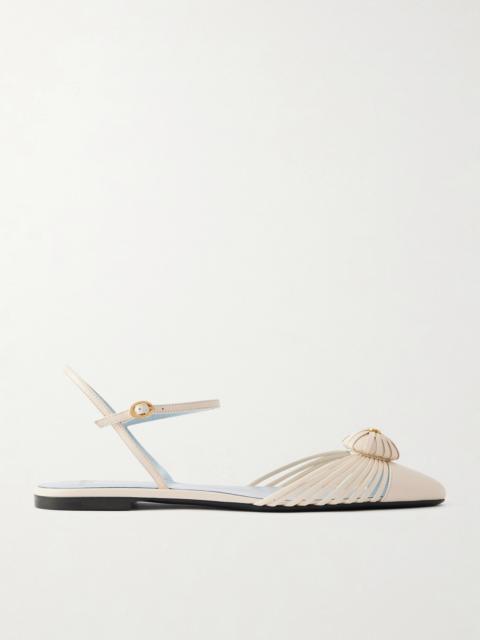 Royal Vlogo Appliquéd Leather Slingback Flats