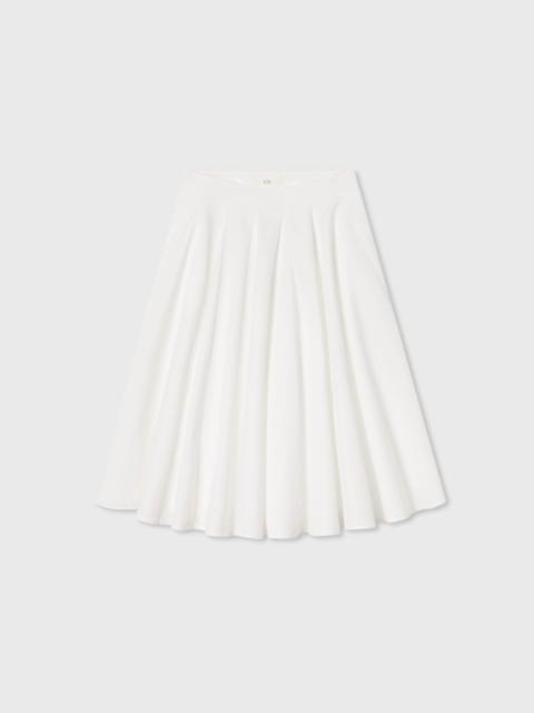 Godet Midi Skirt in Cotton Pique