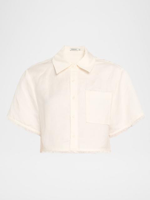 Solange Short-Sleeve Cropped Shirt