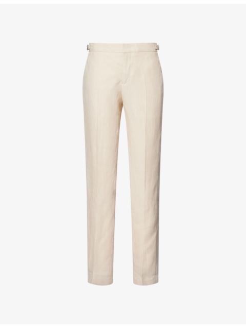 Griffon Slim-Fit Straight-Leg Linen Shorts