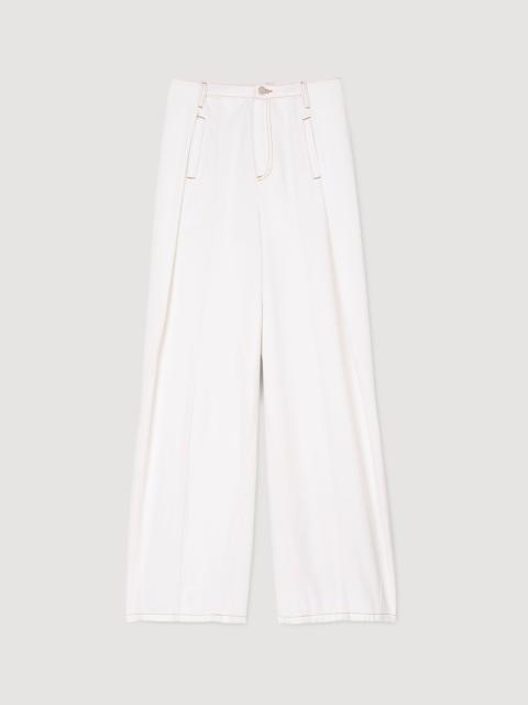 TOPSTITCHED WIDE-LEG JEANS