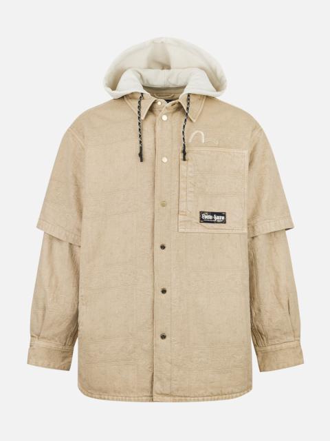 Padded Paisley Jacquard and Embroidery 2-in-1 Loose Fit Shirt Jacket