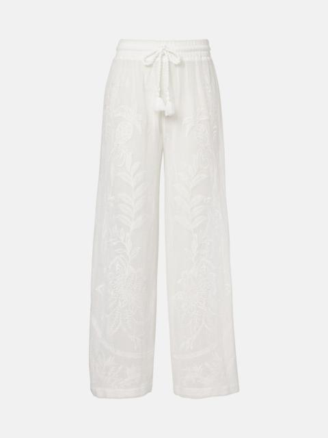Nina embroidered cotton pants