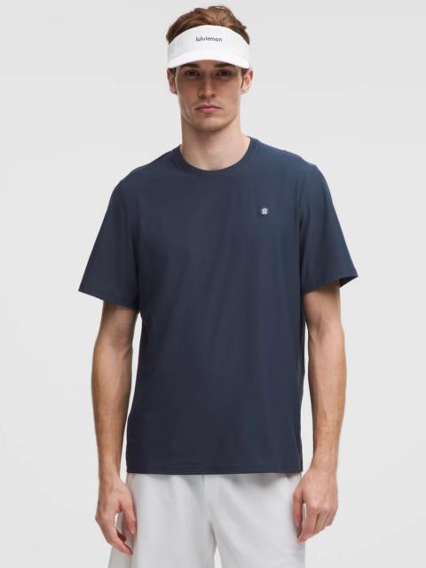 UV-Protective Striped Mesh Tennis T-Shirt