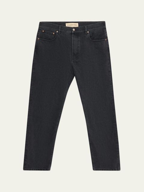 Men's Grey Denim Straight Leg Jeans