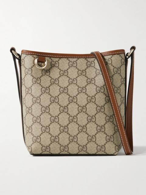 Gg Emblem Mini Leather-trimmed Printed Coated-canvas Shoulder Bag