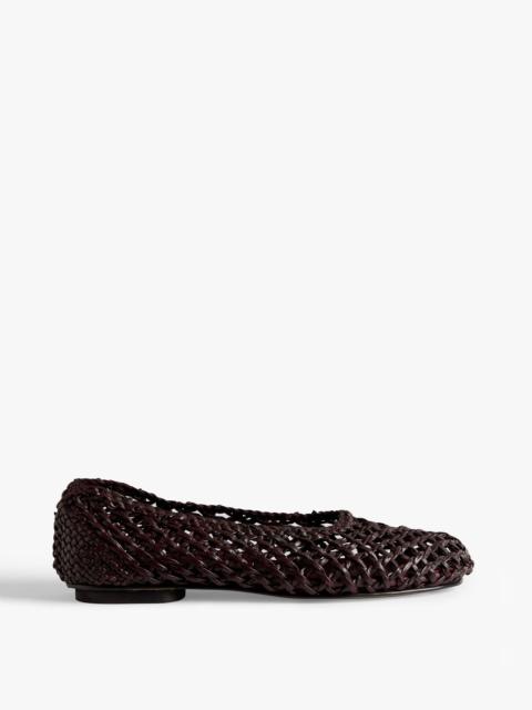 Mica Flat / Burgundy Knotted Leather