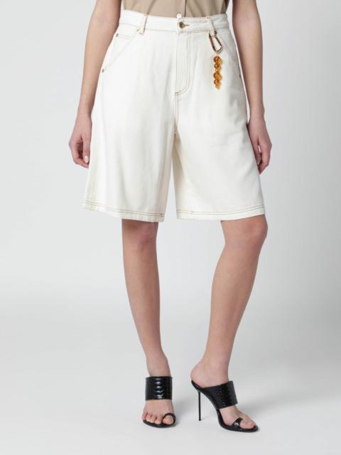 Ecru cotton bermuda shorts