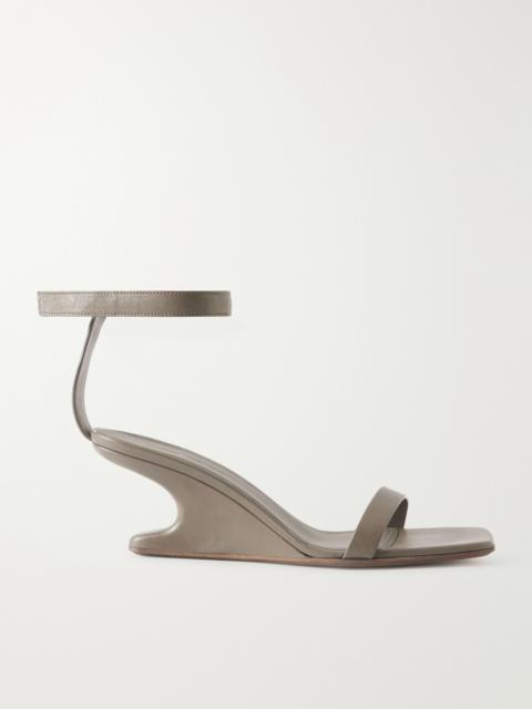 Cantilever Leather Sandals Wedge Mules