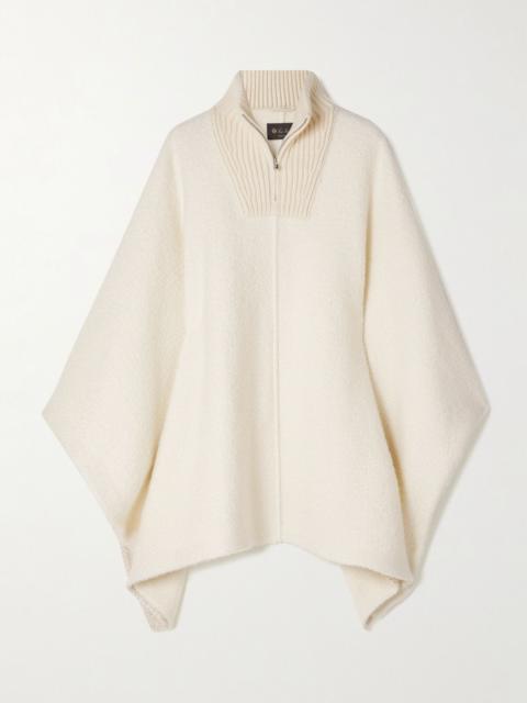 Britney cashmere and silk-blend turtleneck poncho White