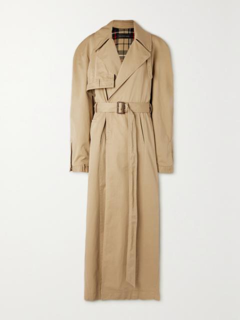 Oversized Asymmetric Cotton-twill Trench Coat
