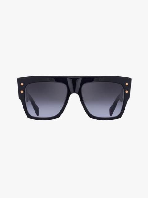 Black and gold-tone acetate B-I sunglasses