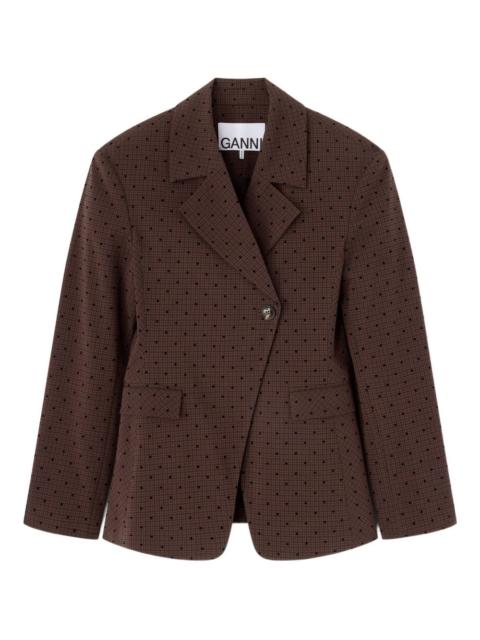 single-breasted polka dot blazer