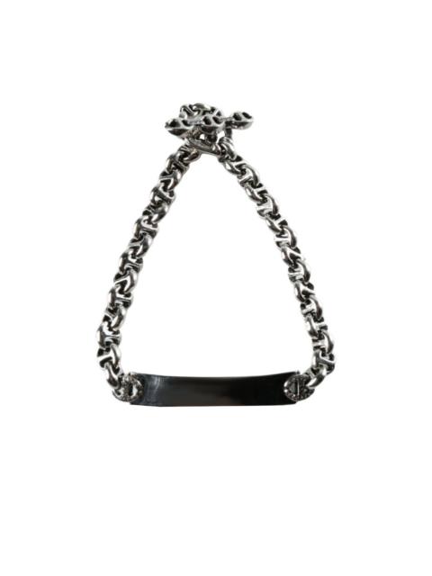 silver chain id-plate bracelet