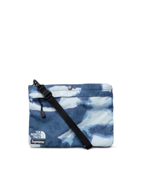 x TNF bleached denim print shoulder Bag