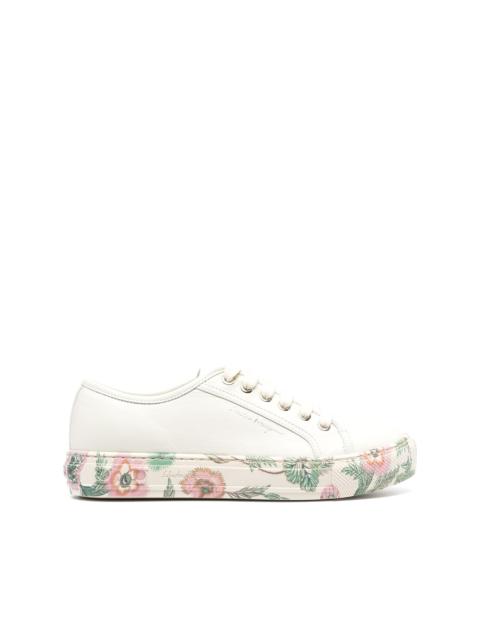 floral-trim low-top sneakers