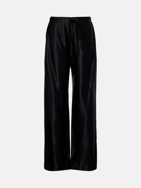 Rohen satin wide-leg pants