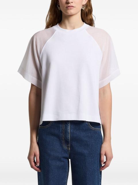 sheer-sleeve T-shirt