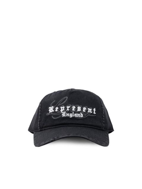 embroidered script cap hat