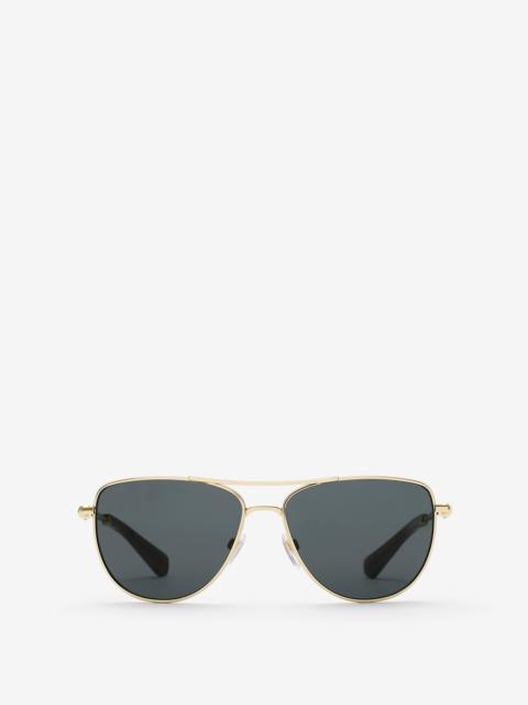 Metal Logo Square Sunglasses