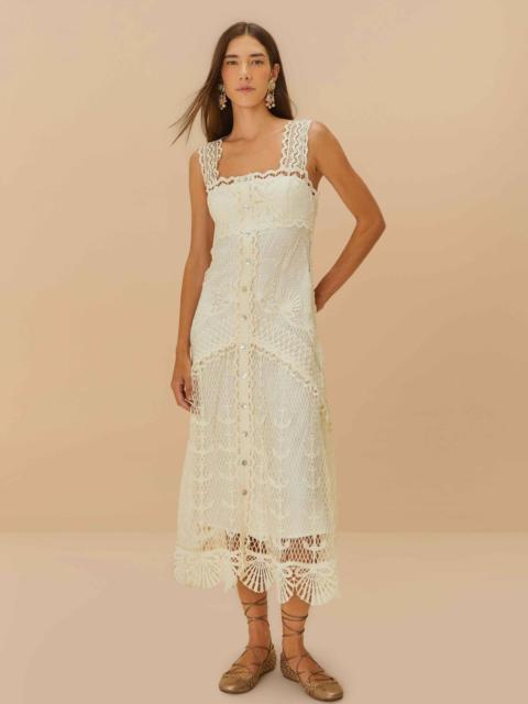 farm rio green nautical guipure maxi dress FARM RIO Off-White Nautical Guipure Maxi Dress - 332828