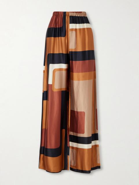 Jensen Printed Satin Wide-leg Pants