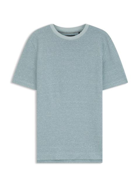 MOULINE T-SHIRT IN COTTON, LINEN AND SILK
