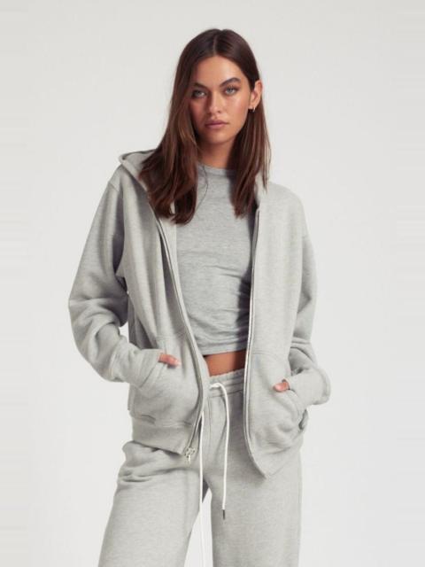 HEATHER GREY ZIP UP HOODIE
