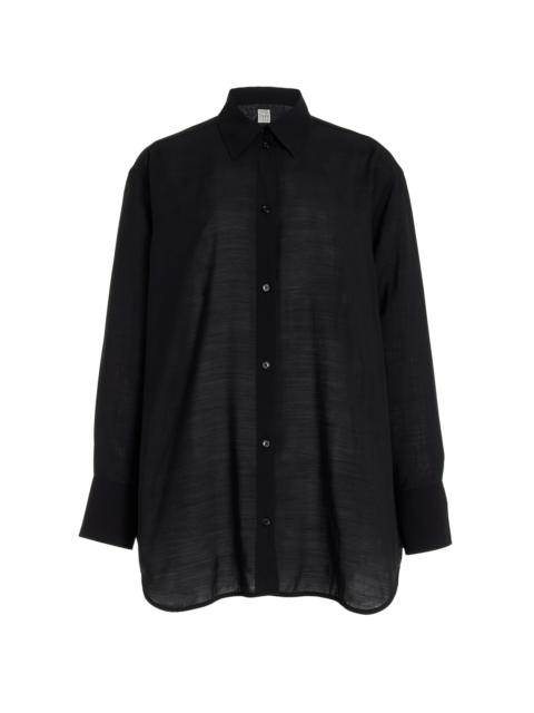 Relaxed Wool Voile Shirt black