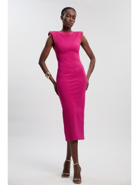 Petite Studded Ponte Jersey Midi Dress