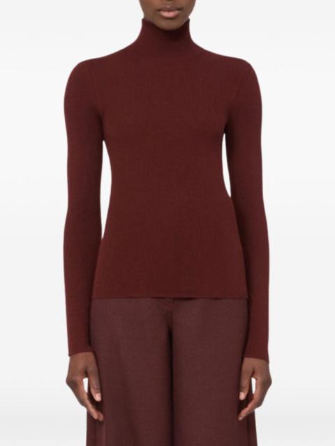 high-neck wool sweater
