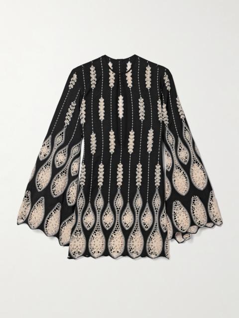 Vision Seeking Crochet-trimmed Crepe Mini Dress