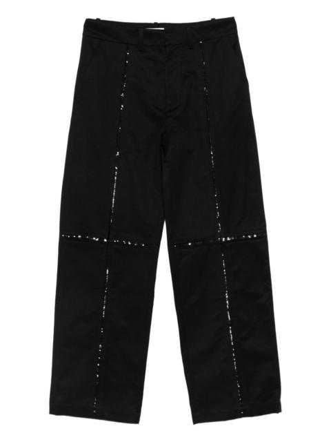 Sequin-Slit trousers